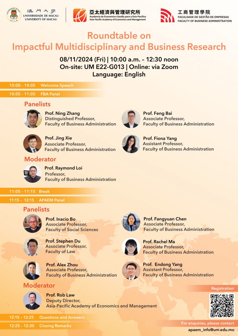 “Roundtable on Impactful Multidisciplinary and Business Research” (8